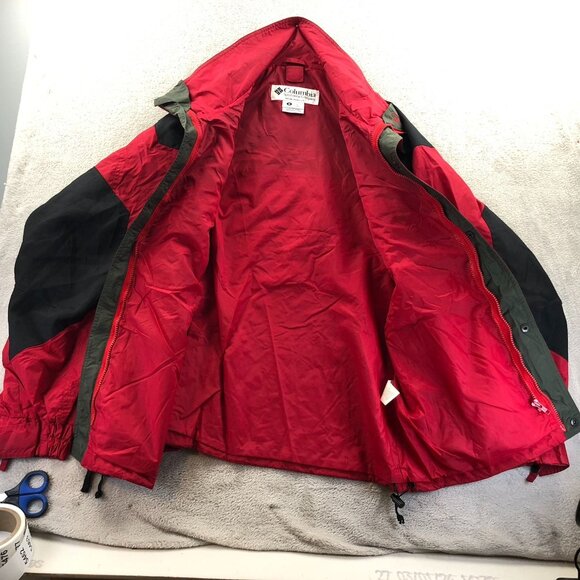 Columbia Mens Jacket Large Red Full Zip Stand Collar Outdoors Hiking Utility - Picture 14 of 16